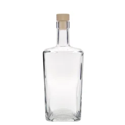 Bottiglia di vetro da 700 ml 'Noel', quadrata, bocca: sughero