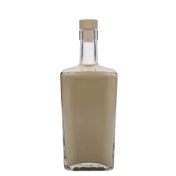 Bottiglia di vetro da 700 ml 'Noel', quadrata, bocca: sughero