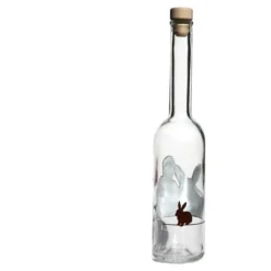 Bottiglia di vetro da 500 ml 'Opera', motivo: coniglio, bocca: sughero