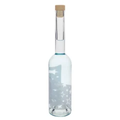 Bottiglia di vetro da 500 ml 'Opera', motivo: stelle d'argento, bocca: sughero