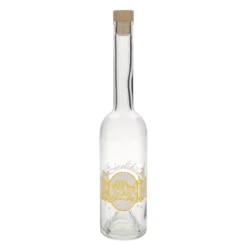 Bottiglia di vetro da 500 ml 'Opera', motivo: liquore all'uovo, bocca: sughero