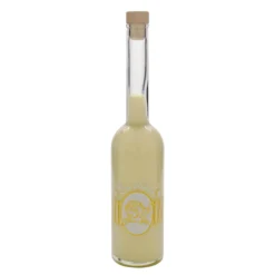 Bottiglia di vetro da 500 ml 'Opera', motivo: liquore all'uovo, bocca: sughero