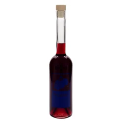 Bottiglia di vetro da 500 ml 'Opera', motivo: prugna, bocca: sughero