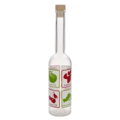 Bottiglia di vetro da 500 ml 'Opera', motivo: frutta, bocca: sughero