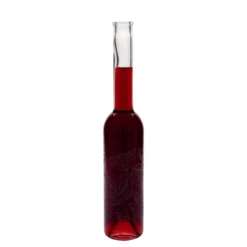 Bottiglia di vetro da 350 ml 'Opera', motivo: Sambuco, bocca: tappo di sughero