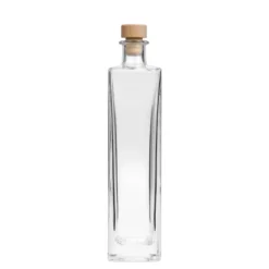 Bottiglia di vetro da 500 ml 'Rafaello', quadrata, bocca: sughero