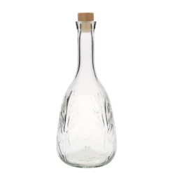 Bottiglia di vetro da 1.000 ml 'Reliefa', bocca: sughero