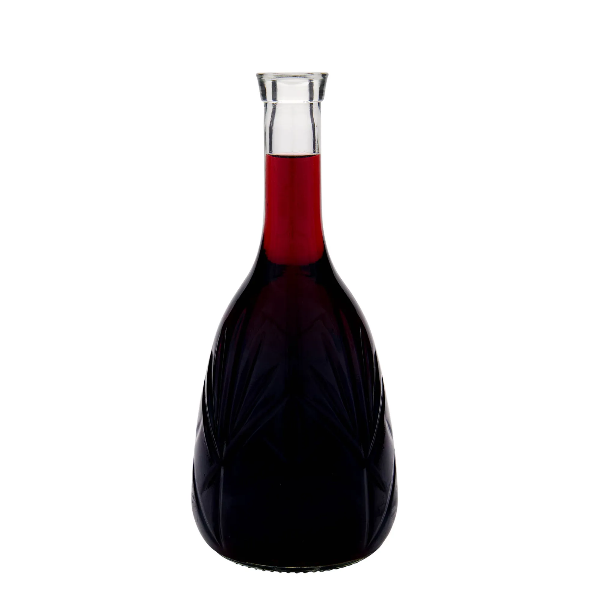 Bottiglia di vetro da 1.000 ml 'Reliefa', bocca: sughero