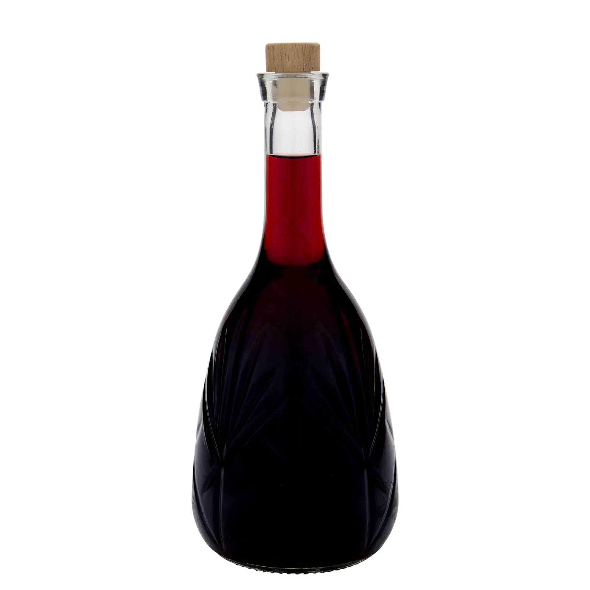 Bottiglia di vetro da 1.000 ml 'Reliefa', bocca: sughero