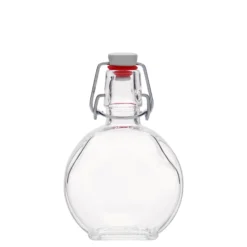 Bottiglia di vetro da 200 ml 'Sensatione', rettangolare, bocca: chiusura a leva