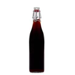 Bottiglia di vetro da 500 ml 'Swing, quadrata, bocca: chiusura a leva