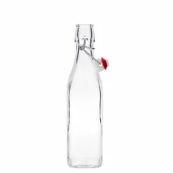 Bottiglia di vetro da 500 ml 'Swing, quadrata, bocca: chiusura a leva
