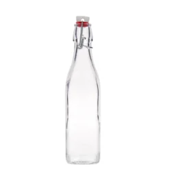 Bottiglia di vetro da 500 ml 'Swing, quadrata, bocca: chiusura a leva