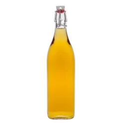 Bottiglia di vetro da 1.000 ml 'Swing, quadrata, bocca: chiusura a leva