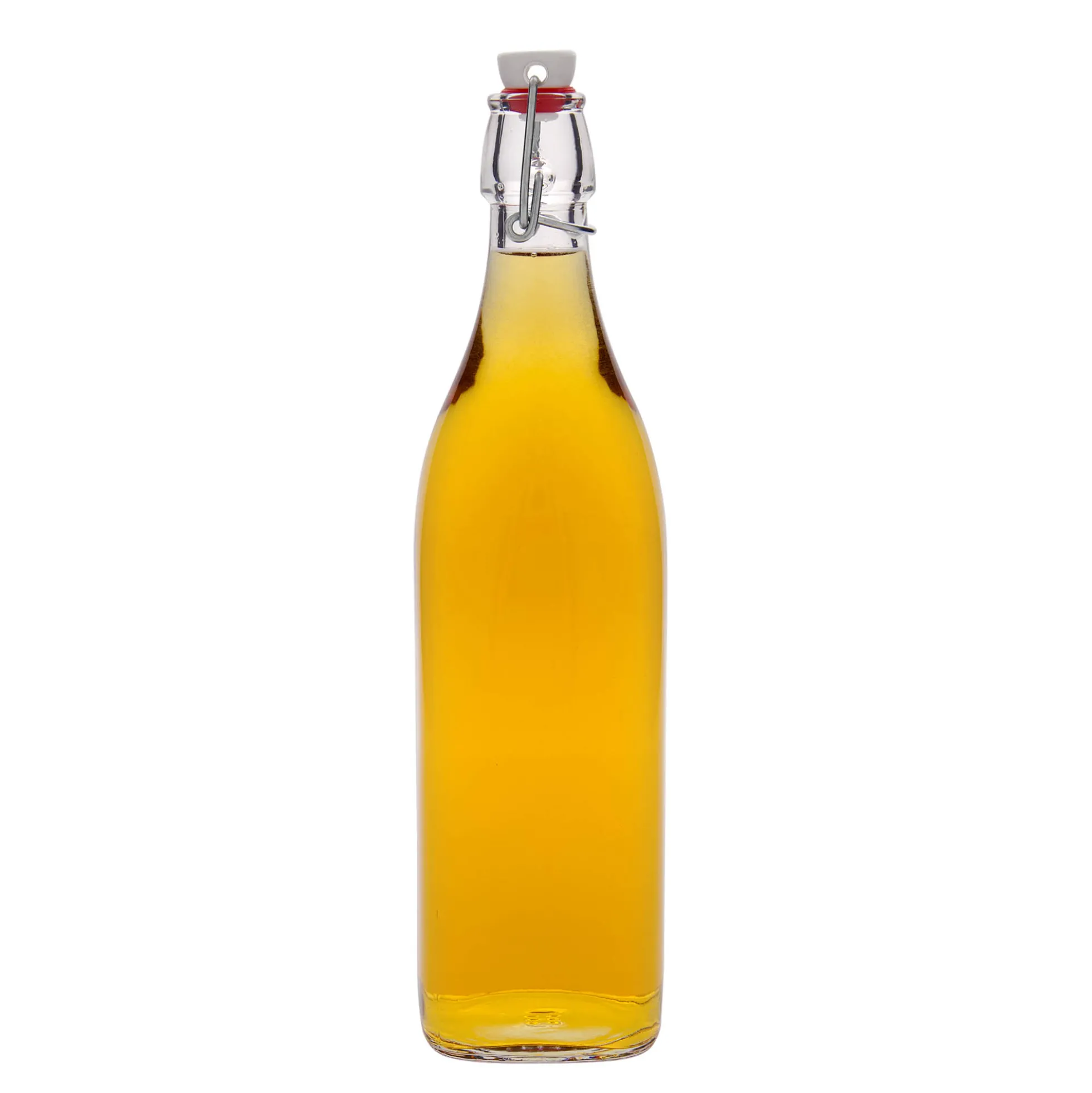 Bottiglia di vetro da 1.000 ml 'Swing, quadrata, bocca: chiusura a leva