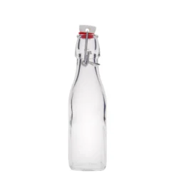 Bottiglia di vetro da 250 ml 'Swing, quadrata, bocca: chiusura a leva'