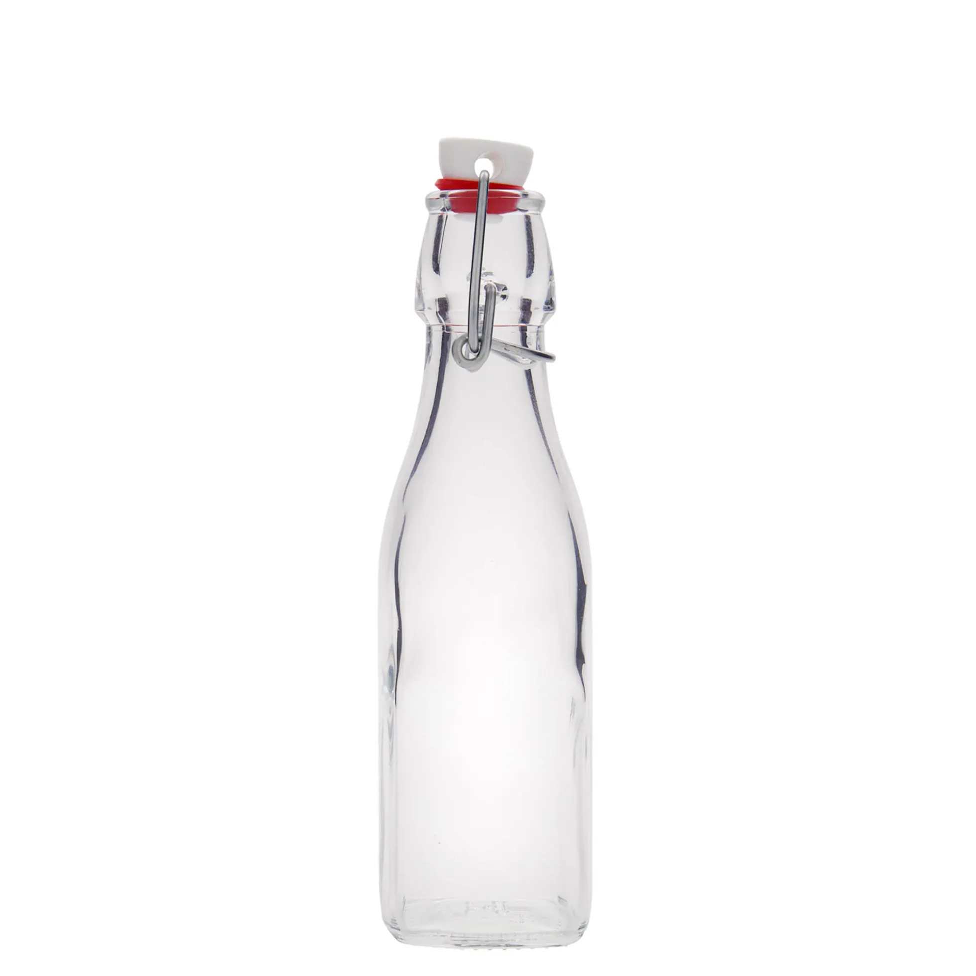 Bottiglia di vetro da 250 ml 'Swing, quadrata, bocca: chiusura a leva'