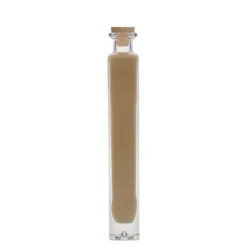 Bottiglia di vetro da 200 ml 'Tommy', quadrata, bocca: tappo in sughero