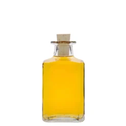 Bottiglia di vetro da 250 ml 'Torben', quadrata, bocca: sughero
