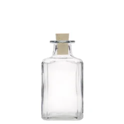 Bottiglia di vetro da 250 ml 'Torben', quadrata, bocca: sughero