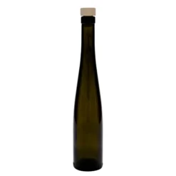 Bottiglia di vetro da 375 ml 'Weinschlegel', verde antico, bocca: sughero