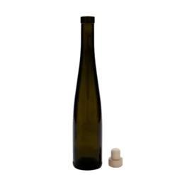 Bottiglia di vetro da 375 ml 'Weinschlegel', verde antico, bocca: sughero
