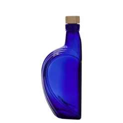 Bottiglia di vetro 375 ml 'Sweethearts', rettangolare, blu reale, apertura: tappo di sughero