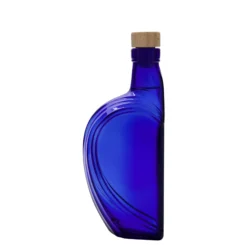 Bottiglia di vetro 375 ml 'Sweethearts', rettangolare, blu reale, apertura: tappo di sughero