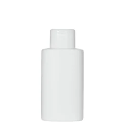 Bottiglia in plastica da 250 ml 'Indy', ovale, HDPE, bianca, bocca: chiusura a vite