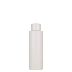 Bottiglia in plastica da 100 ml 'Pipe', HDPE verde, bianca, bocca: 24/410