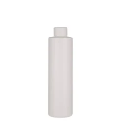 Bottiglia in plastica da 250 ml 'Pipe', HDPE verde, bianca, bocca: 24/410
