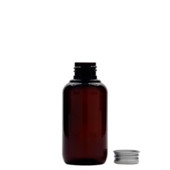 Bottiglia in plastica riciclata da 100 ml 'Victor's Best', PCR, marrone, bocca: 24/410