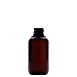 Bottiglia in plastica riciclata da 100 ml 'Victor's Best', PCR, marrone, bocca: 24/410