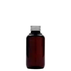 Bottiglia in plastica riciclata da 100 ml 'Victor's Best', PCR, marrone, bocca: 24/410