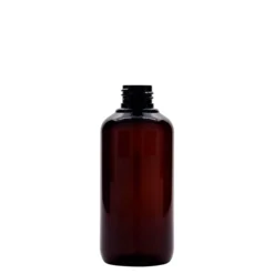 Bottiglia in plastica riciclata da 200 ml 'Victor's Best', PCR, marrone, bocca: 24/410