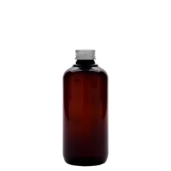 Bottiglia in plastica riciclata da 250 ml 'Victor's Best', PCR, marrone, bocca: 24/410