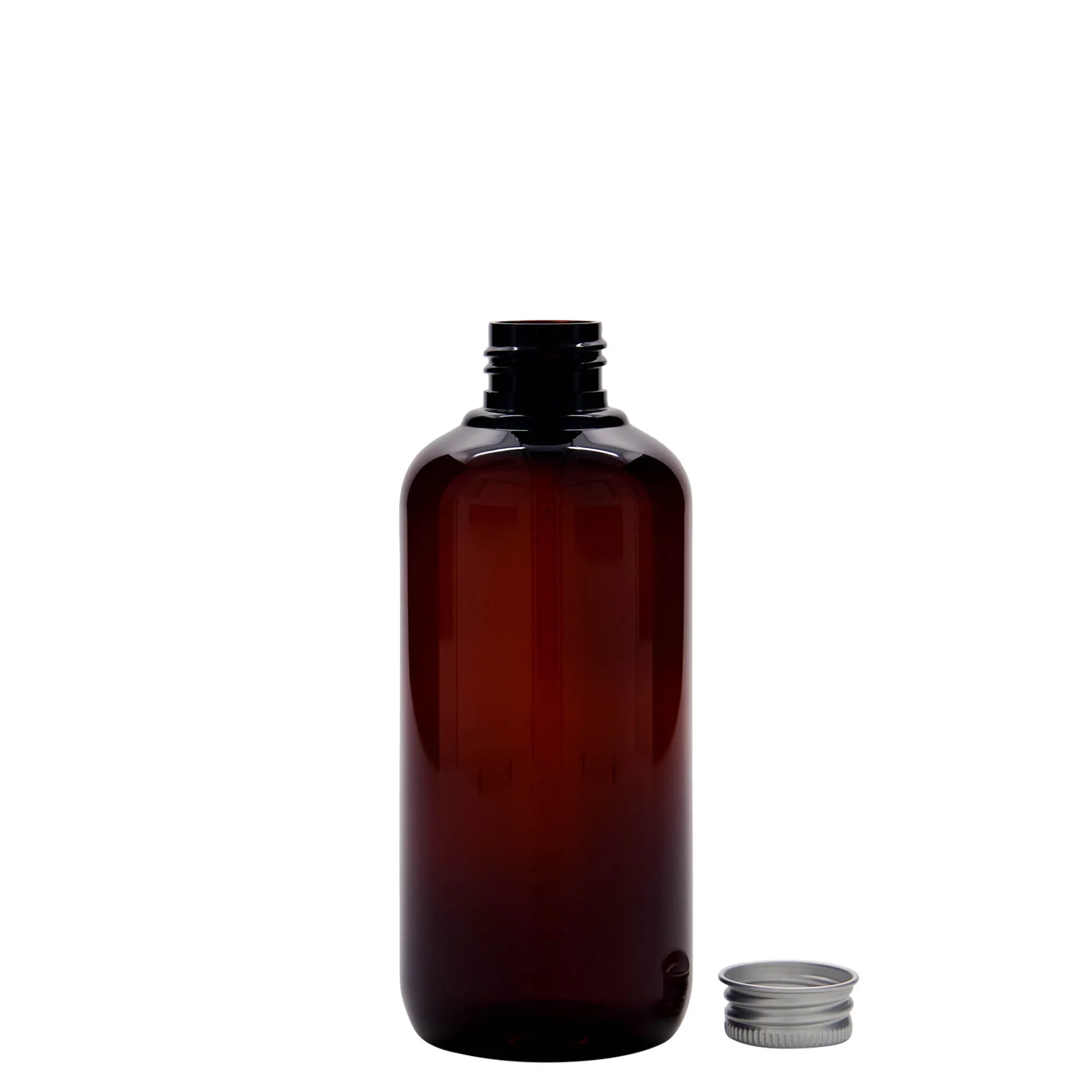 Bottiglia in plastica riciclata da 250 ml 'Victor's Best', PCR, marrone, bocca: 24/410
