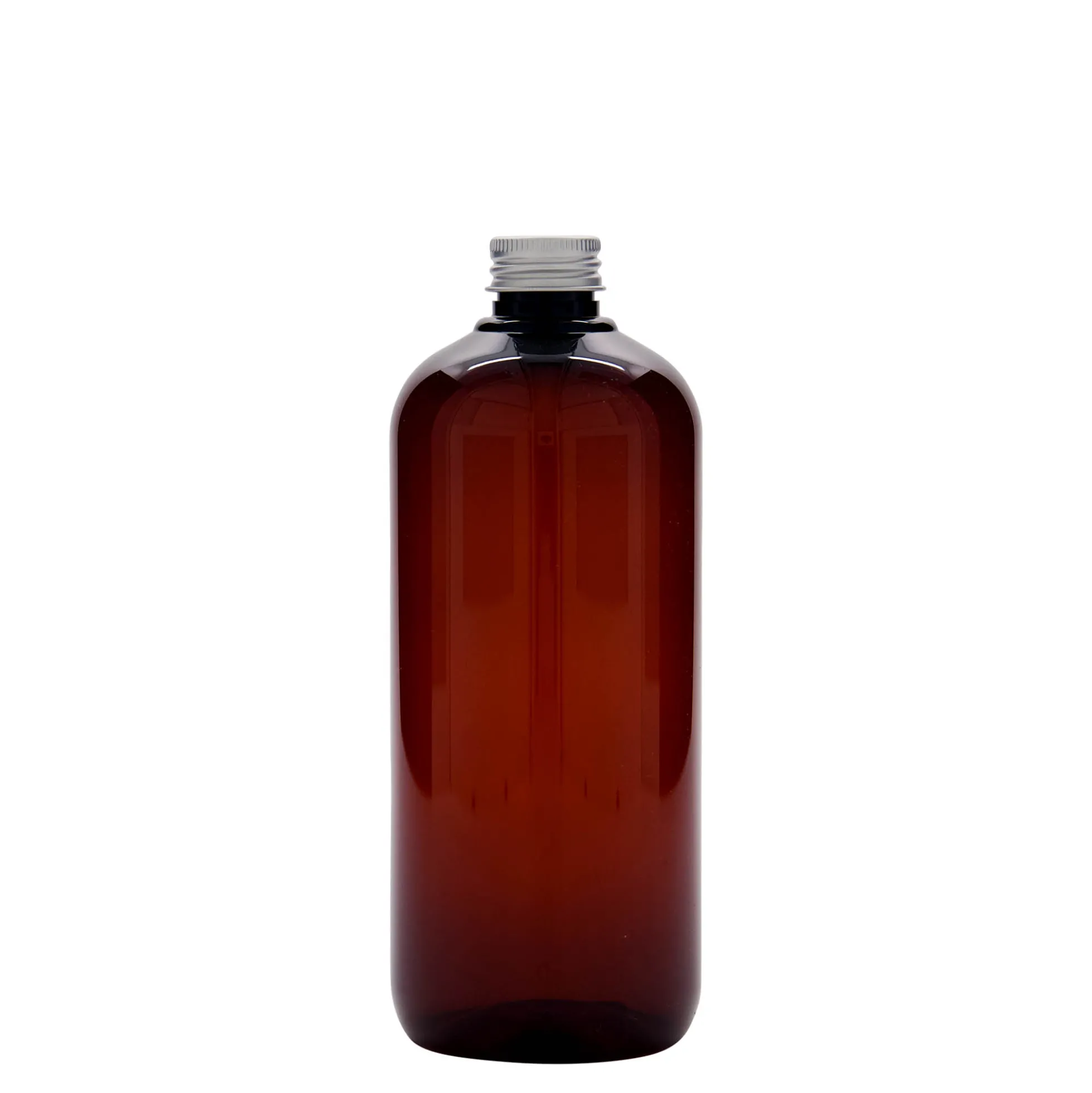 Bottiglia in plastica riciclata da 500 ml 'Victor's Best', PCR, marrone, bocca: 24/410
