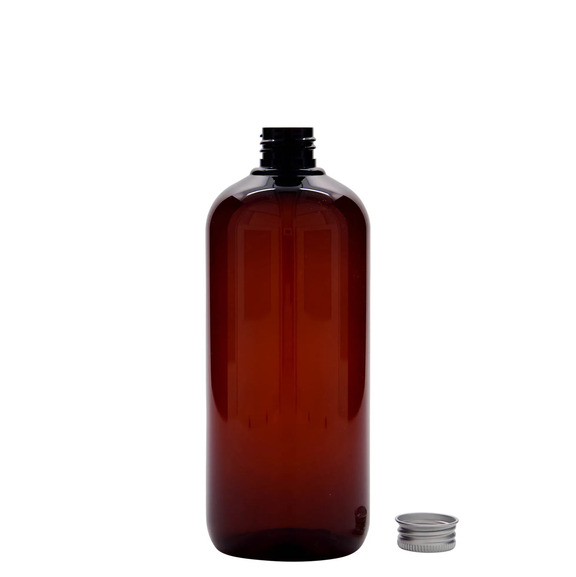 Bottiglia in plastica riciclata da 500 ml 'Victor's Best', PCR, marrone, bocca: 24/410