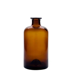 Bottiglia in vetro da 500 ml, da farmacista, marrone, bocca: sughero