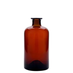 Bottiglia in vetro da 500 ml, da farmacista, marrone, bocca: sughero