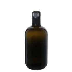 Bottiglia per aceto/olio da 750 ml 'Biolio', vetro, verde antico, bocca: DOP