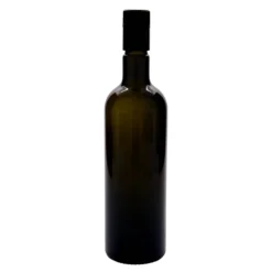 Bottiglia per aceto/olio da 750 ml 'Willy New', vetro, verde antico, bocca: DOP