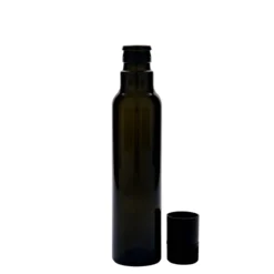Bottiglia per aceto/olio da 250 ml 'Willy New', vetro, verde antico, bocca: DOP