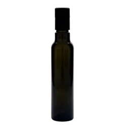 Bottiglia per aceto/olio da 250 ml 'Willy New', vetro, verde antico, bocca: DOP