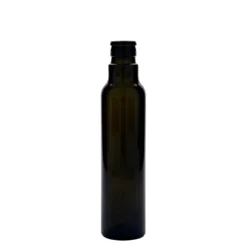 Bottiglia per aceto/olio da 250 ml 'Willy New', vetro, verde antico, bocca: DOP