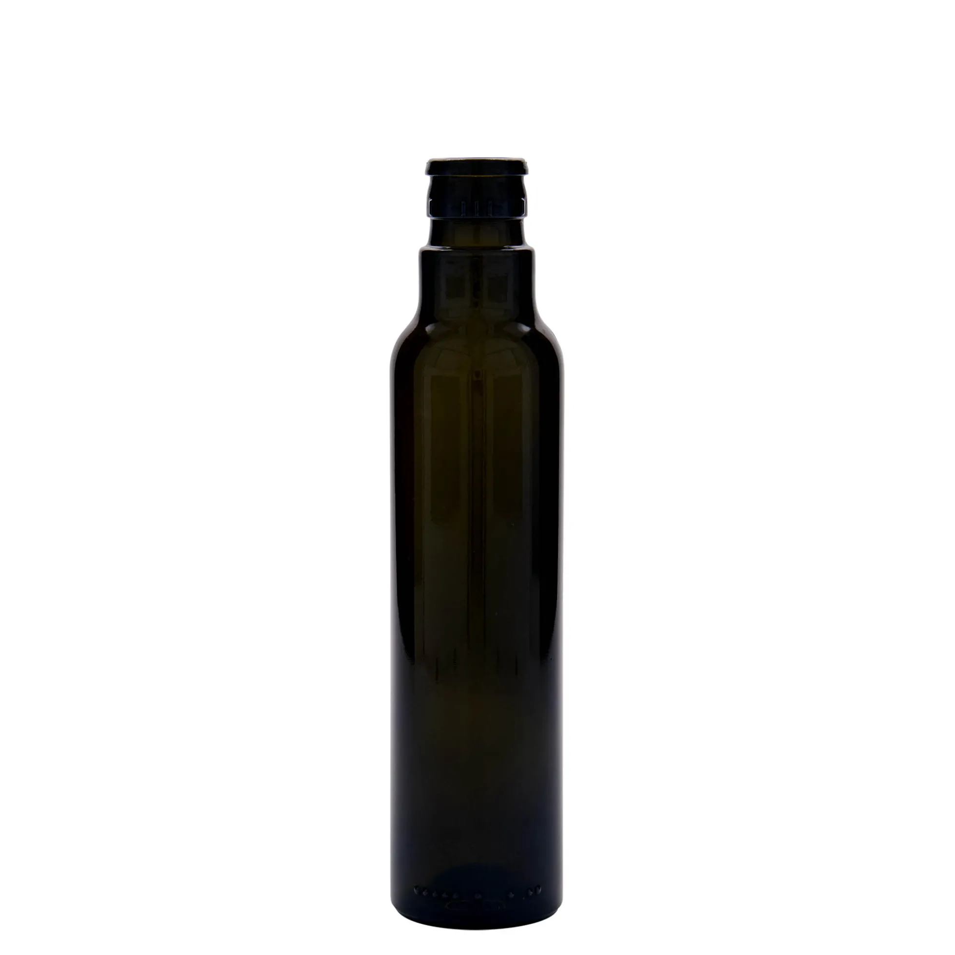 Bottiglia per aceto/olio da 250 ml 'Willy New', vetro, verde antico, bocca: DOP
