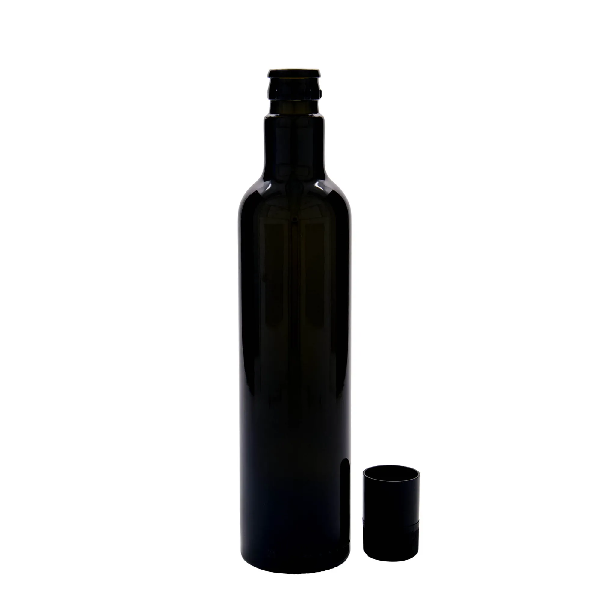 Bottiglia per aceto/olio 'Willy New' 500 ml, vetro, verde antico, bocca: DOP