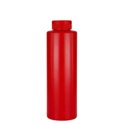 Bottiglia per salsa 500 ml, plastica LDPE, rossa, bocca: 38/400
