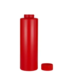 Bottiglia per salsa 500 ml, plastica LDPE, rossa, bocca: 38/400
